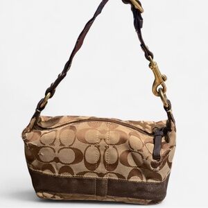 ‼️SOLD‼️Coach brown signature canvas shoulder bag